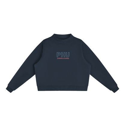 EMBROIDERED Fleece Mock-Neck Crew Sweatshirt