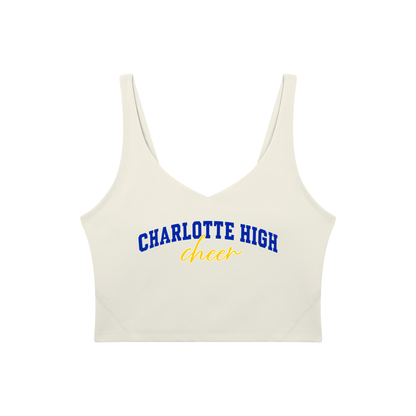 Cursive Charlotte Women's V-Neck Yoga Sports Bra