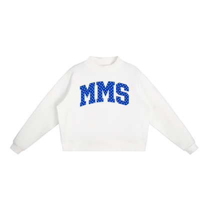 Polka Dot Maysville Essential Fleece Mock-Neck Crew Sweatshirt (printed)