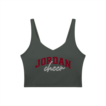 Cursive Jordan Women's V-Neck Yoga Sports Bra