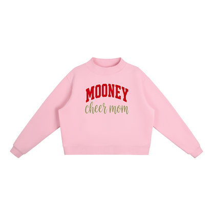 Cheer Mom Cardinal Mooney Essential Fleece Mock-Neck Crew Sweatshirt