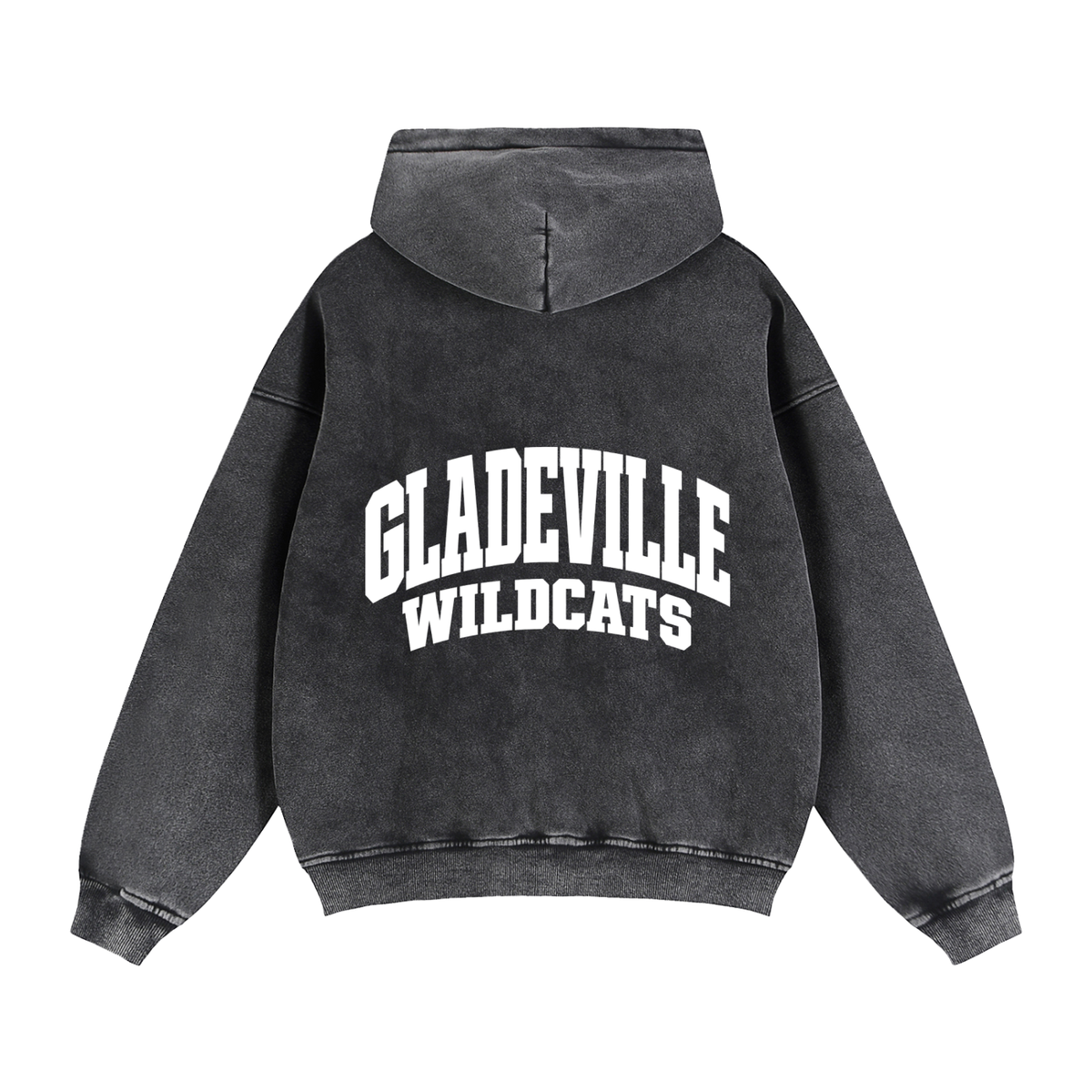 Basic 2 White Gladeville Zip-Through Boxy Fleece Hoodie