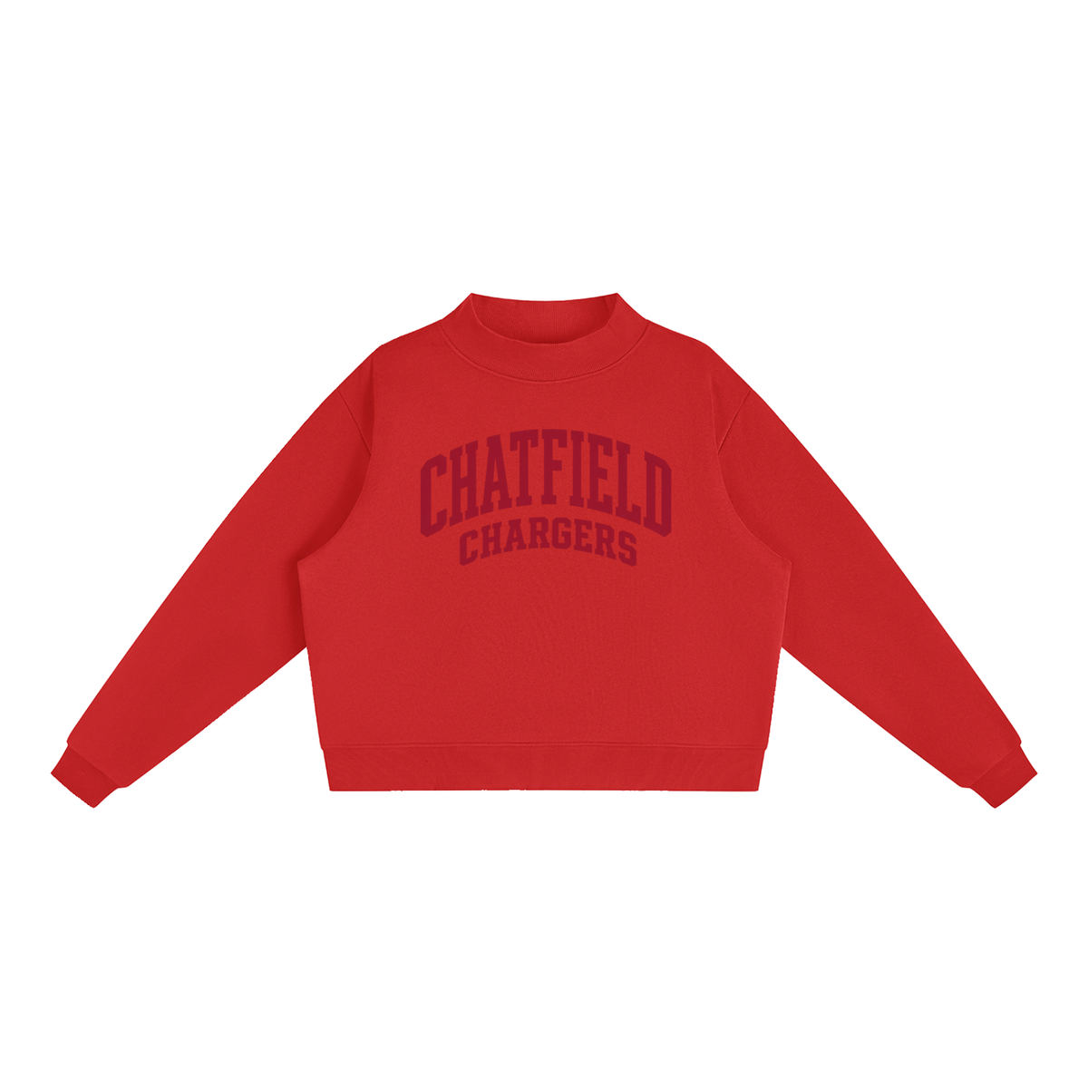 Basic 2 Chatfield Essential Fleece Mock-Neck Crew Sweatshirt (printed)