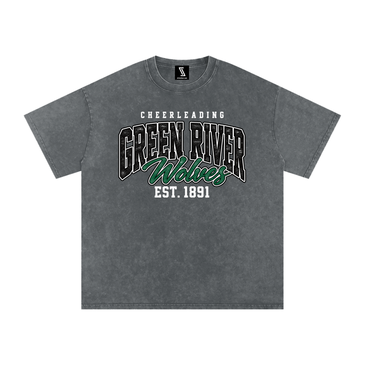Vintage Green River Snow Washed Oversized Cotton T-Shirt