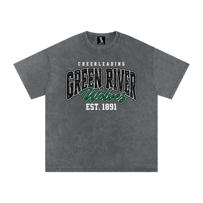 Vintage Green River Snow Washed Oversized Cotton T-Shirt