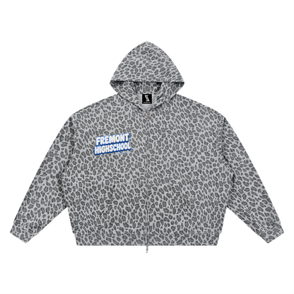 Leopard Print Full Zip Hoodie