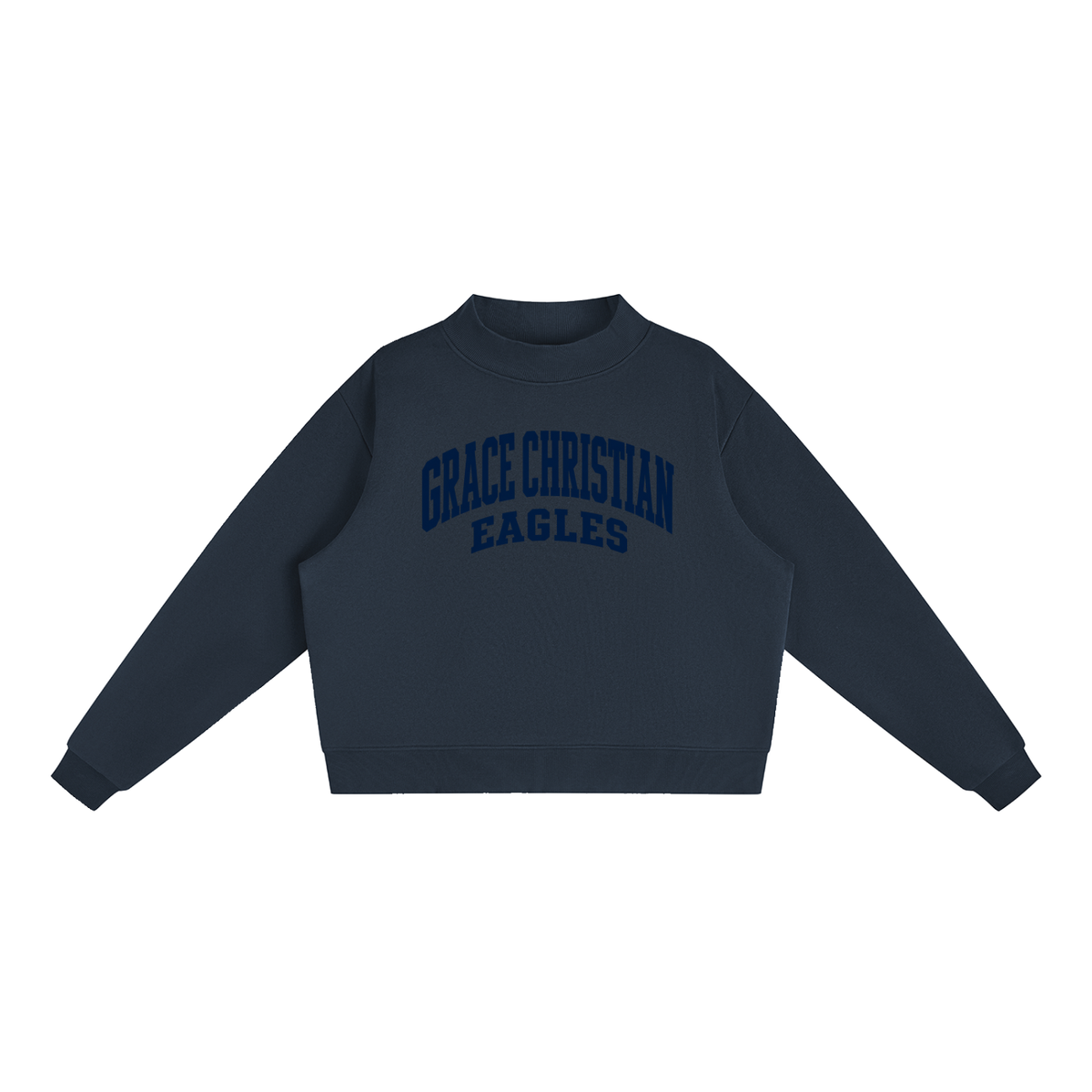 Essential Fleece Mock-Neck Crew Sweatshirt