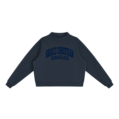 Essential Fleece Mock-Neck Crew Sweatshirt