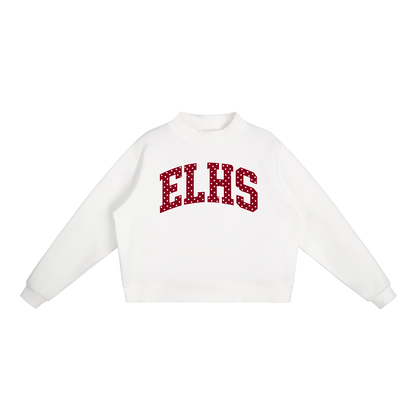 Polka Dot East Lyme Essential Fleece Mock-Neck Crew Sweatshirt (printed)