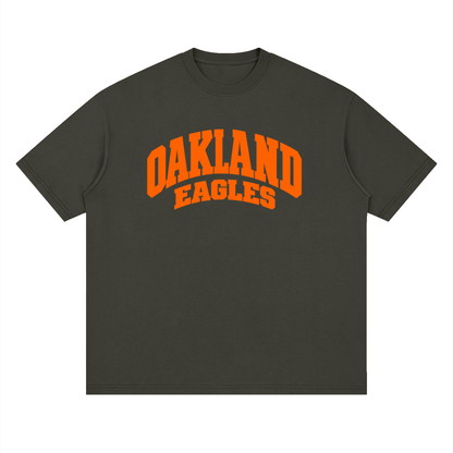 Basic 2 White Oakland Middle Oversized Drop Shoulder T-Shirt