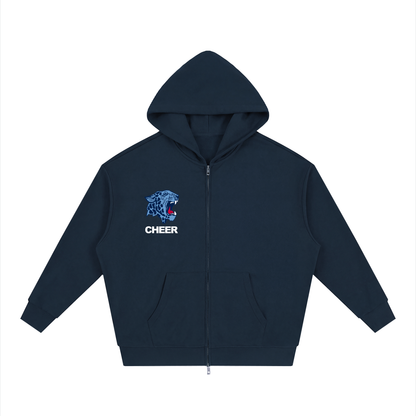 Unisex Loose Solid Full Zip Hoodie