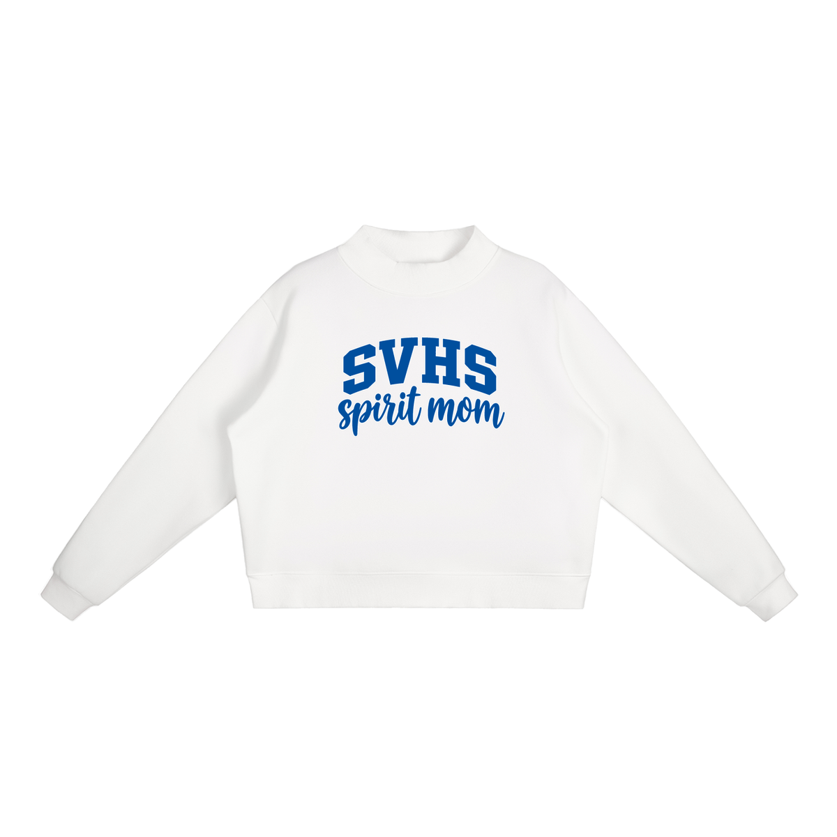 Cheer Mom Silver Valley Essential Fleece Mock-Neck Crew Sweatshirt (printed)