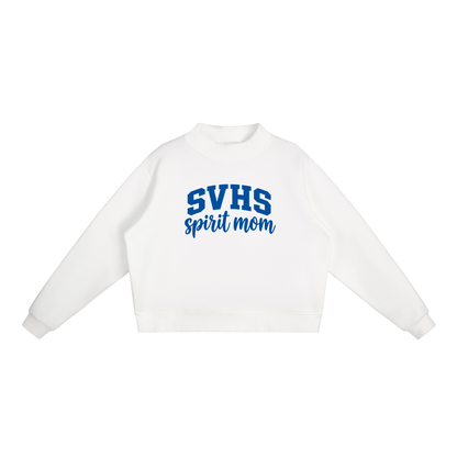 Cheer Mom Silver Valley Essential Fleece Mock-Neck Crew Sweatshirt (printed)