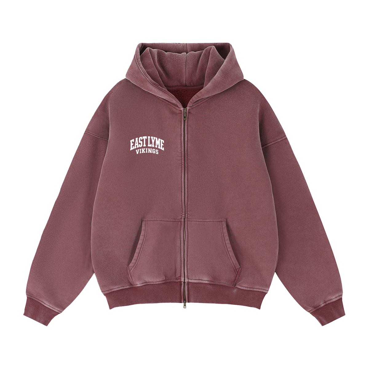 Zip-Through Boxy Fleece Hoodie