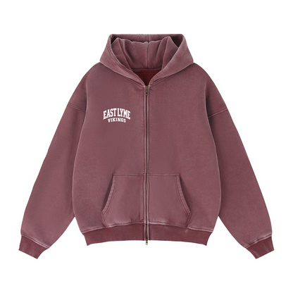 Zip-Through Boxy Fleece Hoodie