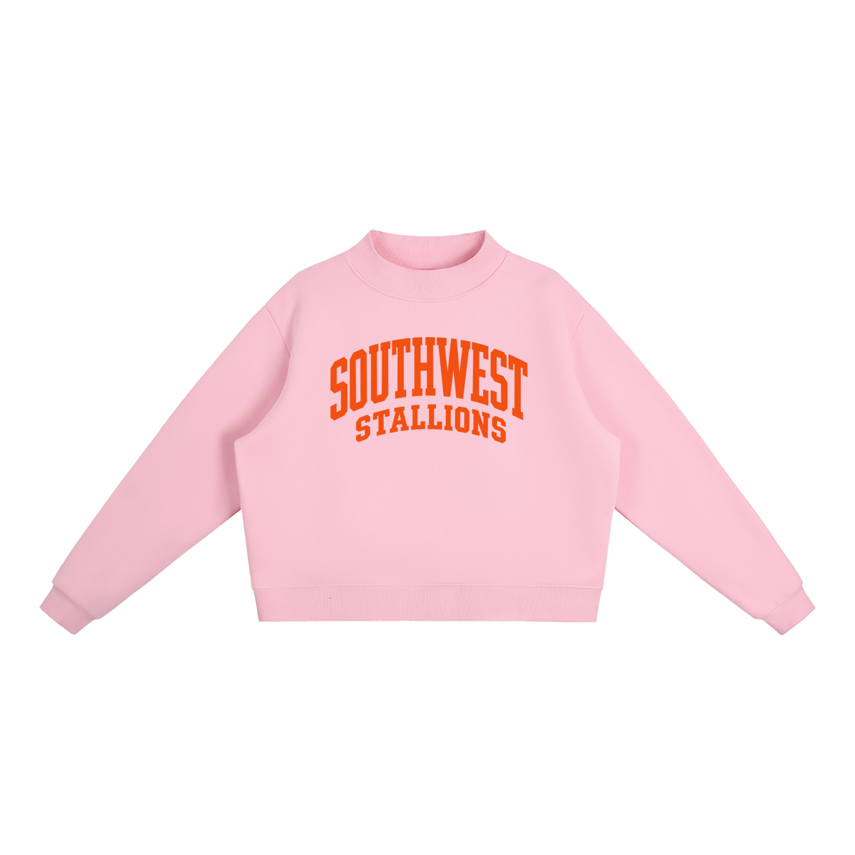 Essential Fleece Mock-Neck Crew Sweatshirt