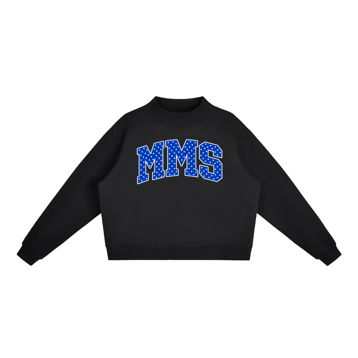 Polka Dot Maysville Essential Fleece Mock-Neck Crew Sweatshirt (printed)