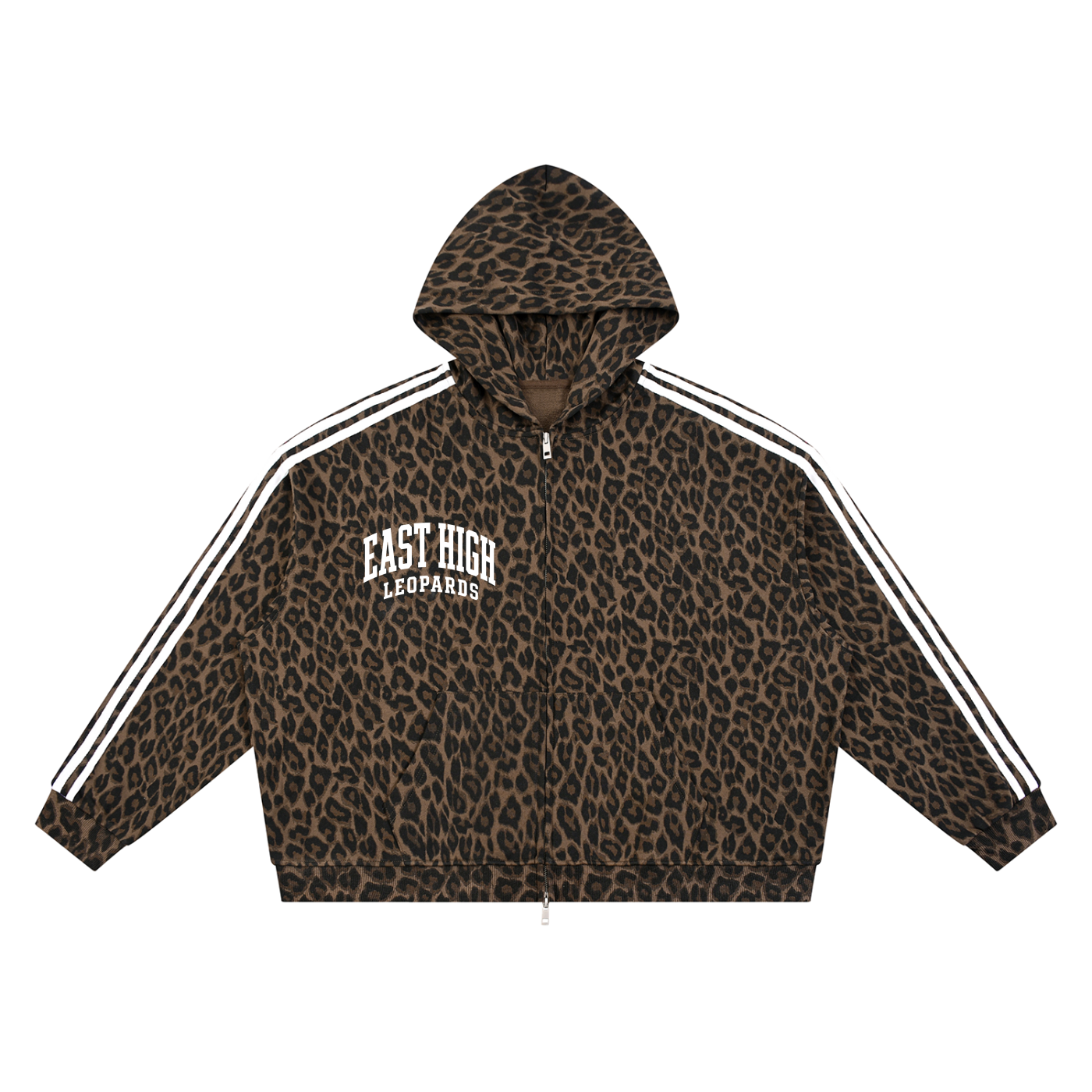 Unisex Leopard Full Zip Hoodie
