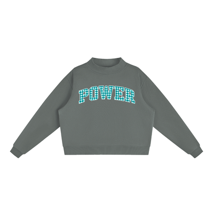 Essential Fleece Mock-Neck Crew Sweatshirt