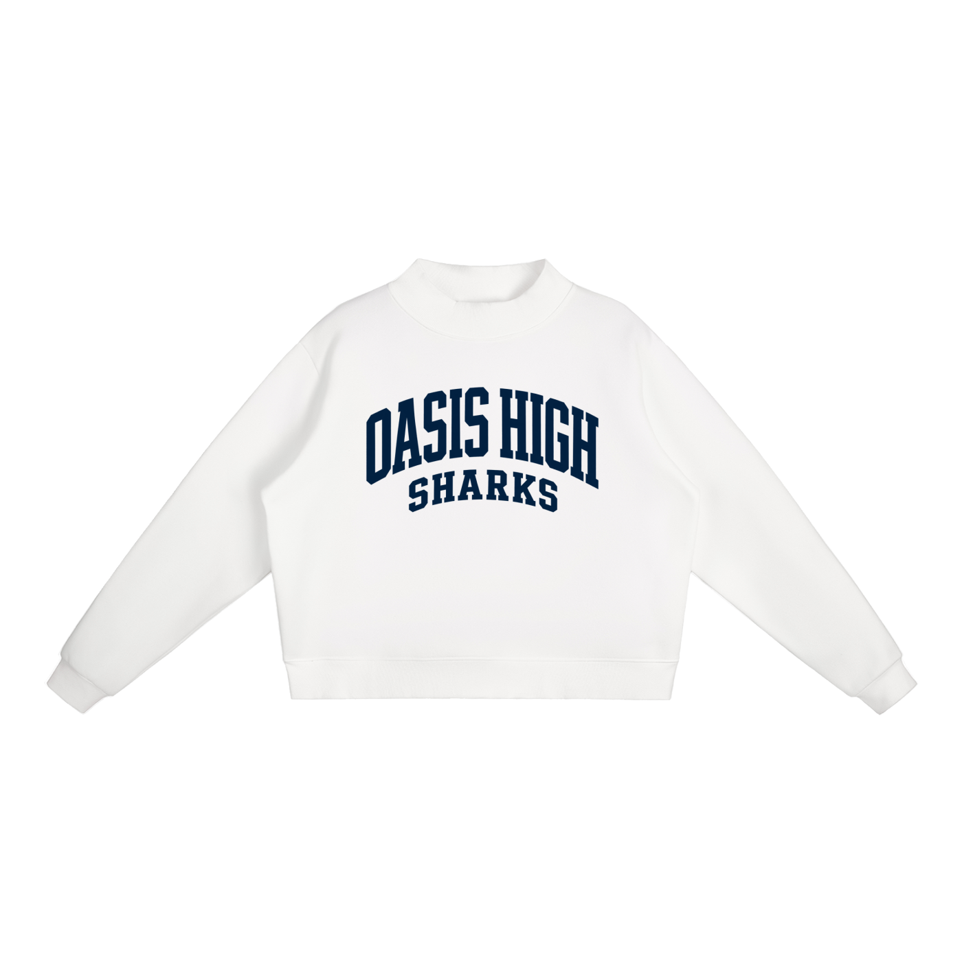 Basic 2 Oasis Essential Fleece Mock-Neck Crew Sweatshirt