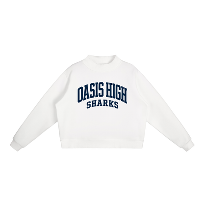 Basic 2 Oasis Essential Fleece Mock-Neck Crew Sweatshirt
