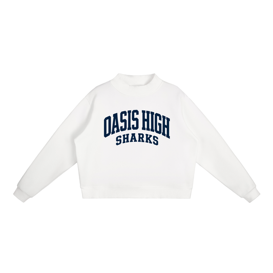 Basic 2 Oasis Essential Fleece Mock-Neck Crew Sweatshirt