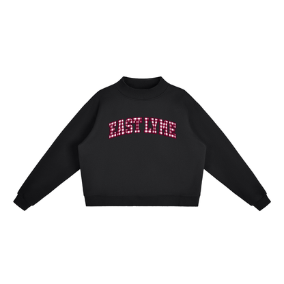 Gingham East Lyme Essential Fleece Mock-Neck Crew Sweatshirt (printed)
