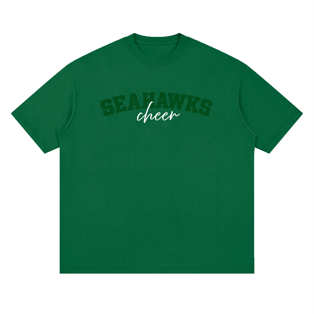 Cursive Seahawks Oversized Drop Shoulder T-Shirt