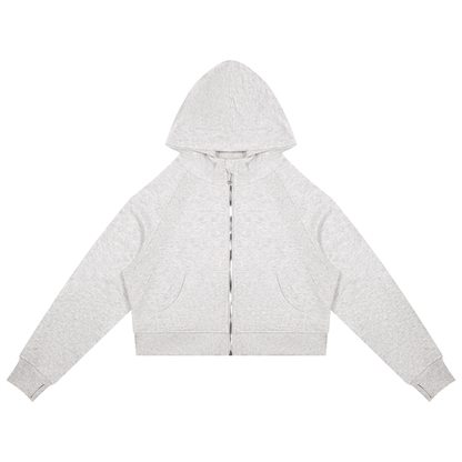 Cropped Zip-Through Hoodie