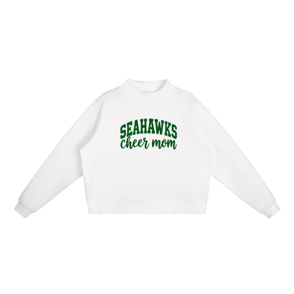 Cheer Mom Seahawks Essential Fleece Mock-Neck Crew Sweatshirt (printed)