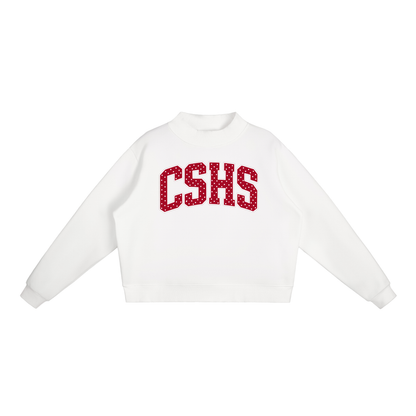 Polka Dot Chatfield Essential Fleece Mock-Neck Crew Sweatshirt (printed)