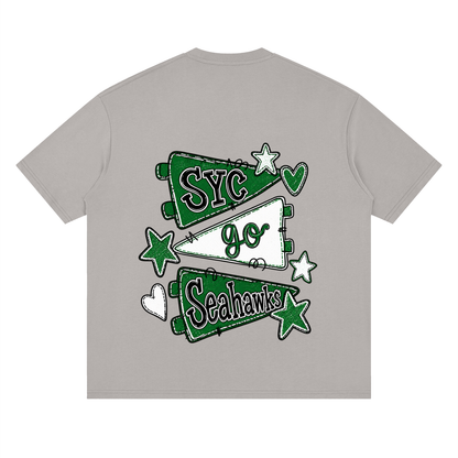 Lets Go Seahawks Oversized Drop Shoulder T-Shirt