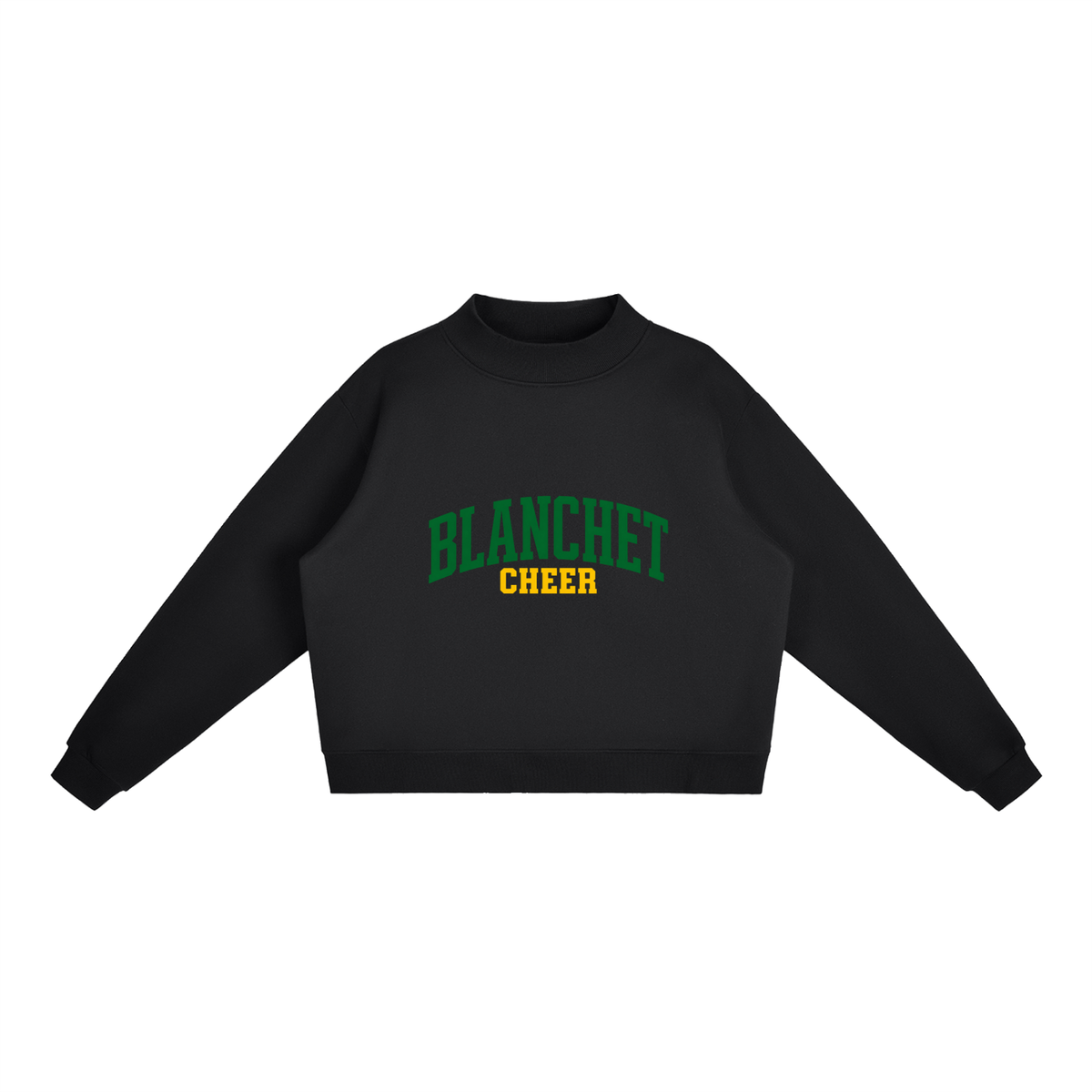 Basic 1 Blanchet Essential Fleece Mock-Neck Crew Sweatshirt (printed)