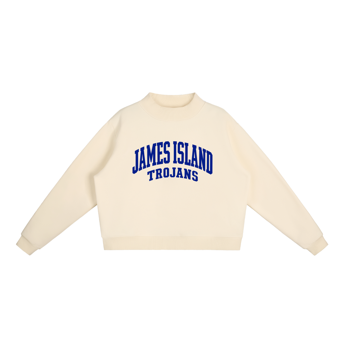 Basic 2 James Island Essential Fleece Mock-Neck Crew Sweatshirt