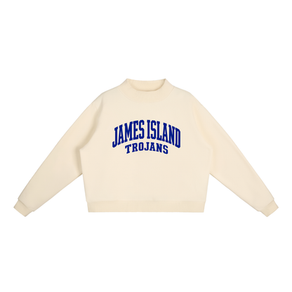 Basic 2 James Island Essential Fleece Mock-Neck Crew Sweatshirt