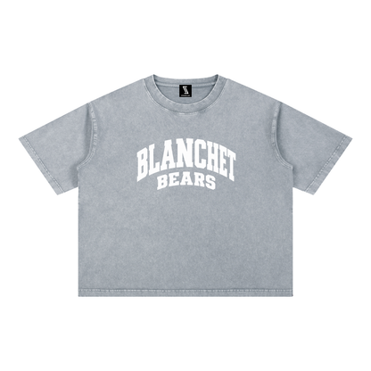 Basic 2 White Blanchet Mineral Wash Boxy Cotton T-Shirt
