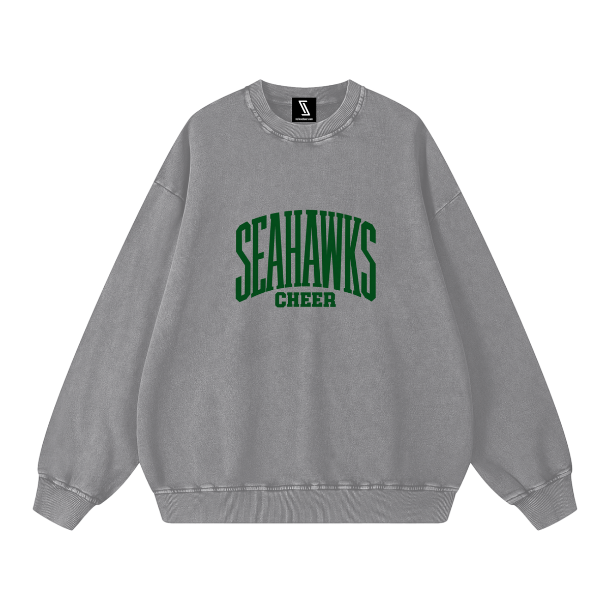 Basic 3 Seahawks Snow Washed Oversized Sweatshirt