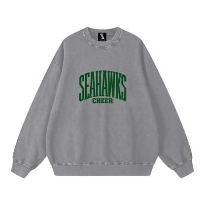 Basic 3 Seahawks Snow Washed Oversized Sweatshirt