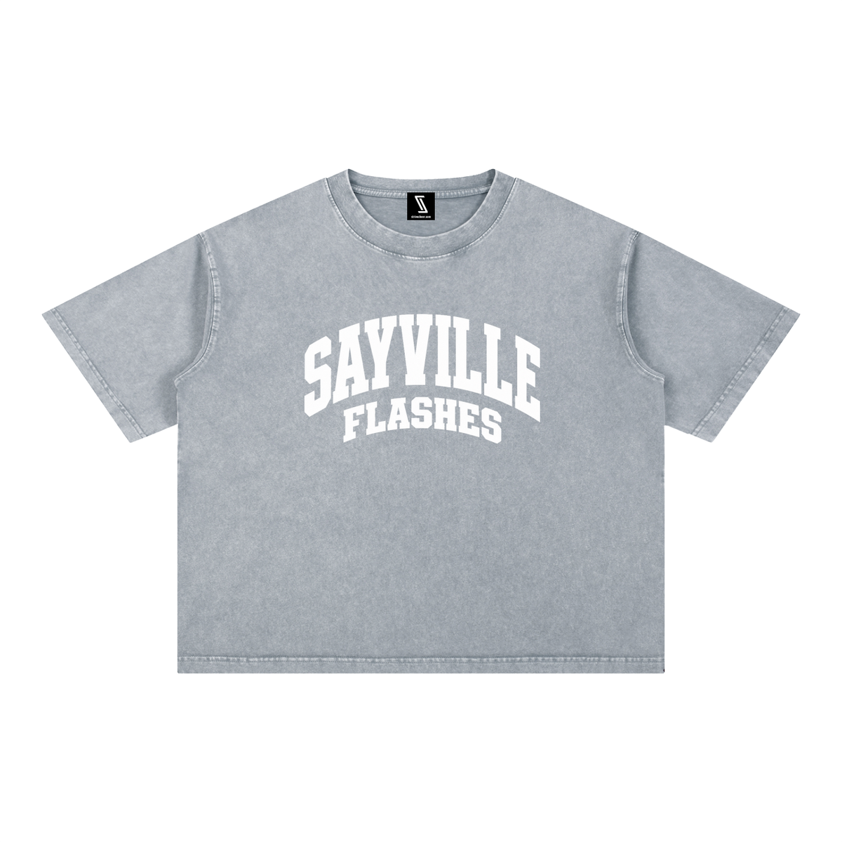 Basic 2 White Sayville Mineral Wash Boxy Cotton T-Shirt