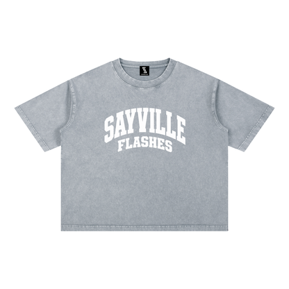 Basic 2 White Sayville Mineral Wash Boxy Cotton T-Shirt