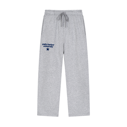 Solid Color Straight-Leg Sweatpants
