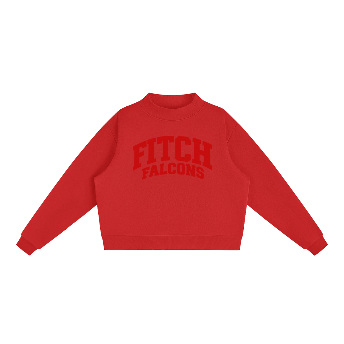 Basic 2 Fitch Essential Fleece Mock-Neck Crew Sweatshirt (printed)