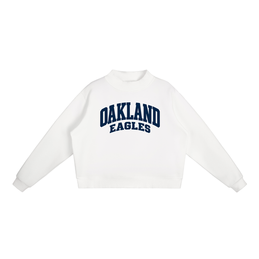 Basic 2 Oakland Middle Essential Fleece Mock-Neck Crew Sweatshirt (printed)