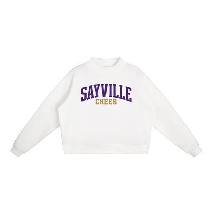 Basic 1 Sayville Essential Fleece Mock-Neck Crew Sweatshirt (printed)