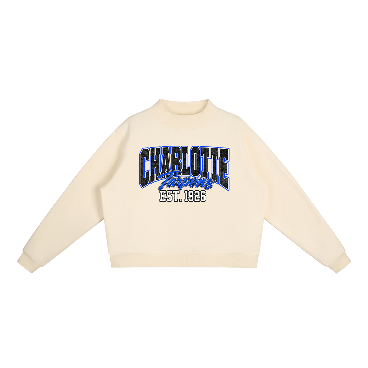 Essential Fleece Mock-Neck Crew Sweatshirt