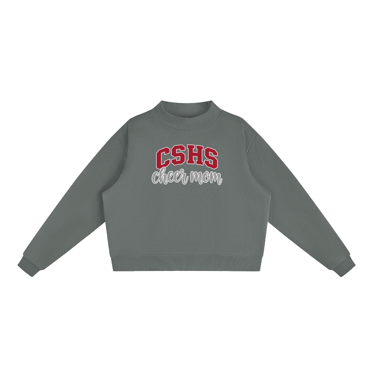 Cheer Mom Chatfield Essential Fleece Mock-Neck Crew Sweatshirt (printed)