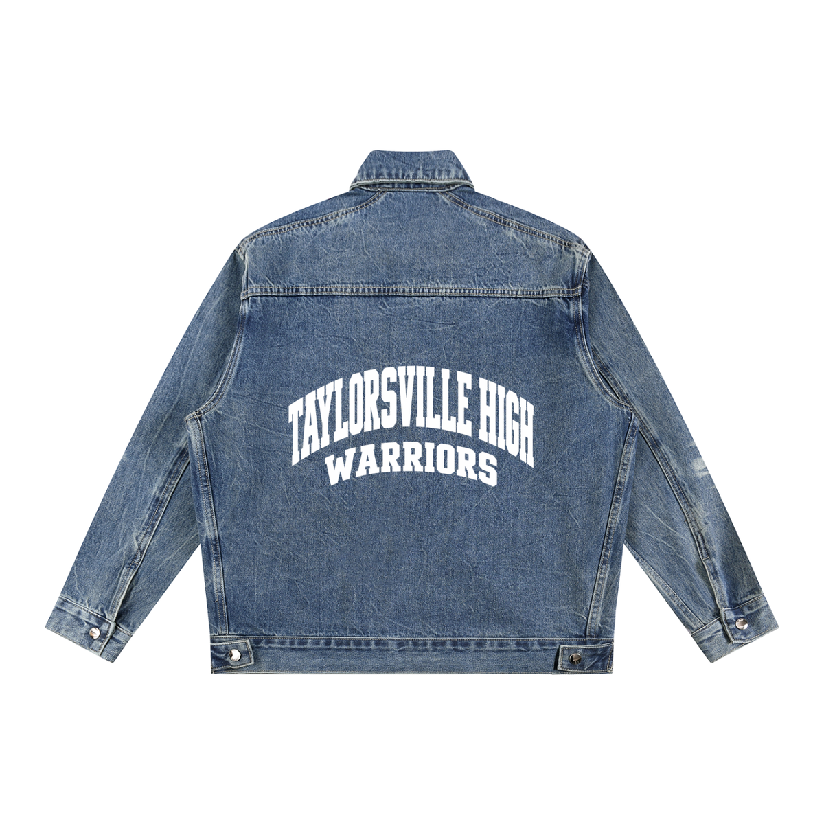 Basic 2 White Taylorsville Vintage Wash Zip Up Denim Jacket