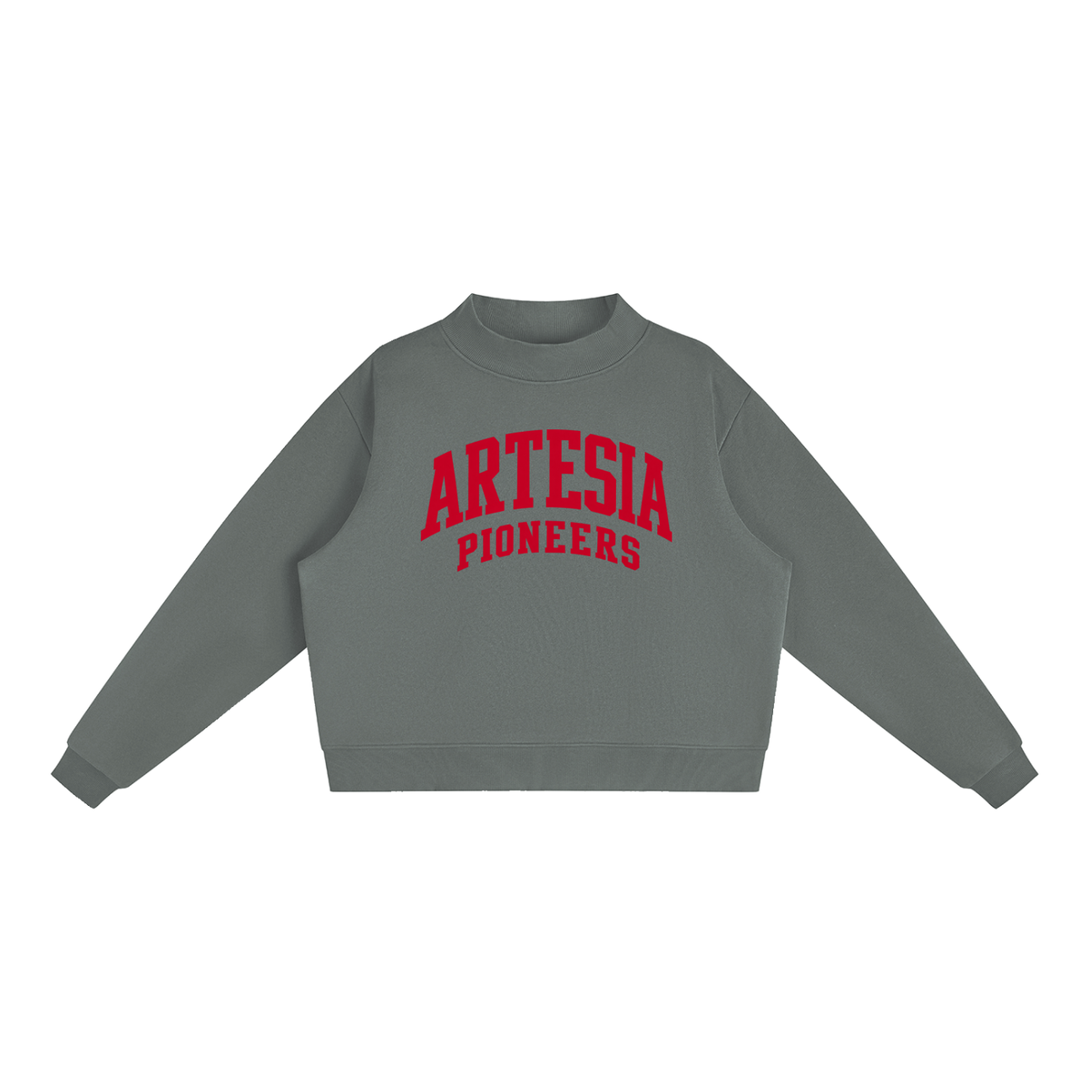 Essential Fleece Mock-Neck Crew Sweatshirt