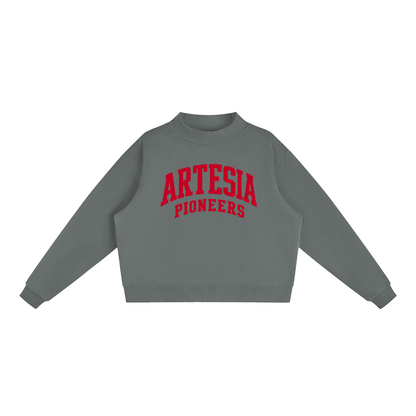 Essential Fleece Mock-Neck Crew Sweatshirt
