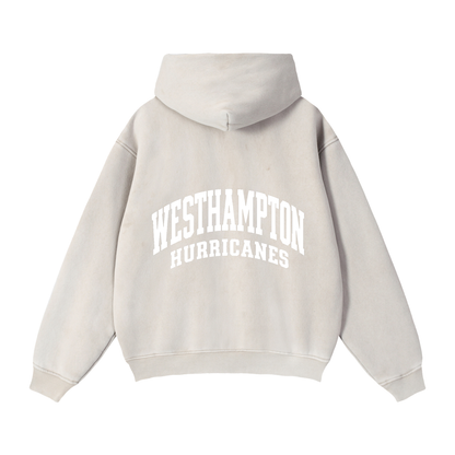 Basic 2 White Westhampton Zip-Through Boxy Fleece Hoodie